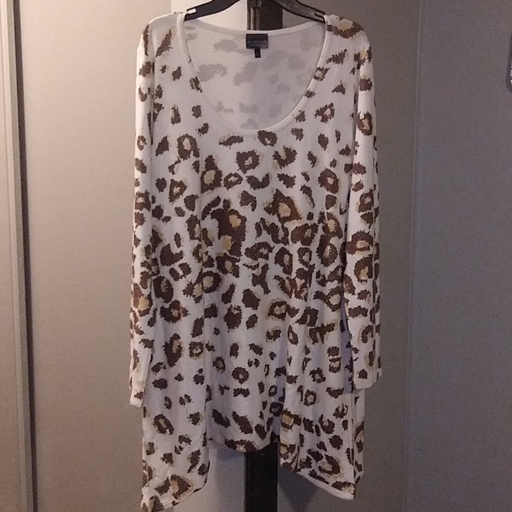 GO COUTURE long sleeve leopard print tunic